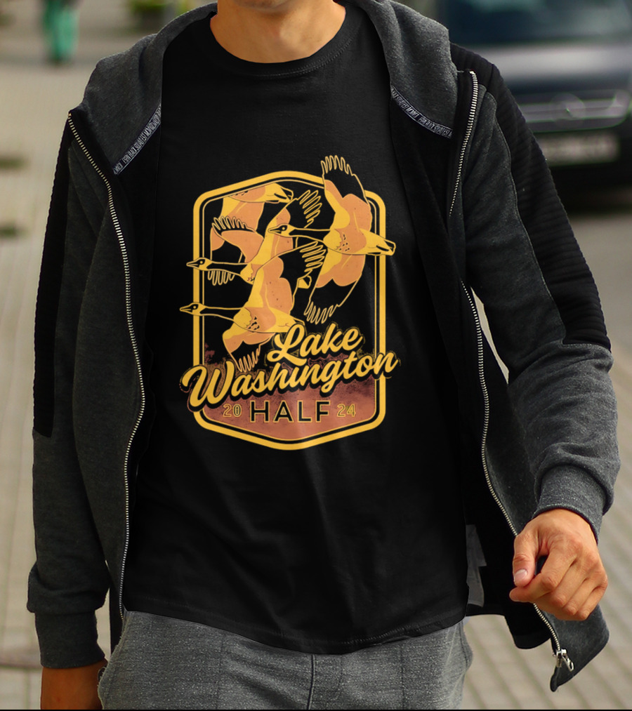 Lake Washington Half Marathon 2024 Geese T-Shirt