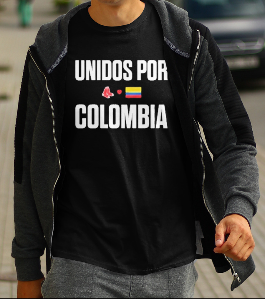 Unidos Por Colombia Red Sox Flag Baseball Collaboration T-Shirt