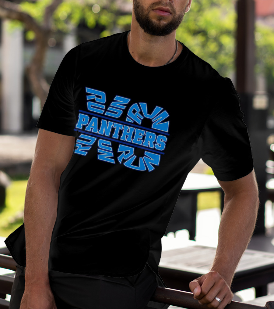 Run Panthers Repeated Blue Kinetic Athletic Block T-Shirt