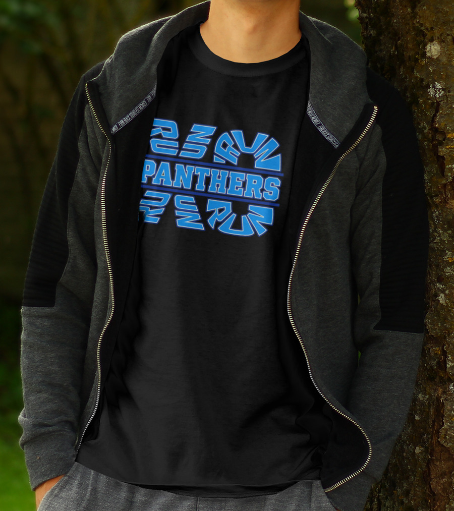 Run Panthers Repeated Blue Kinetic Athletic Block T-Shirt