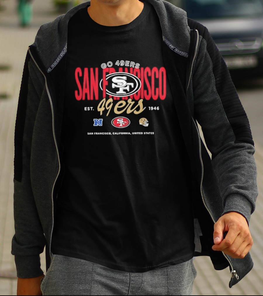 San Francisco 49ers Go 49ers Est 1946 California Nfc Oval Helmet Team T-Shirt
