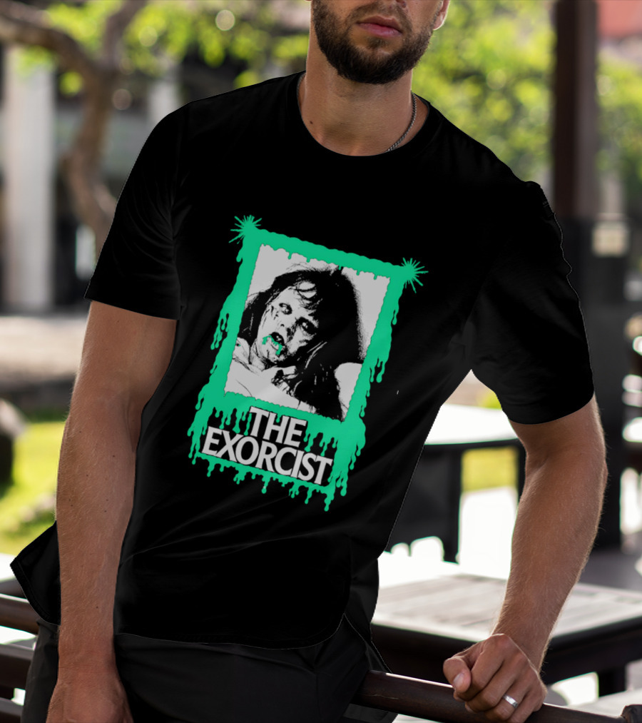 The Exorcist Regan Macneil Neon Drip Horror T-Shirt