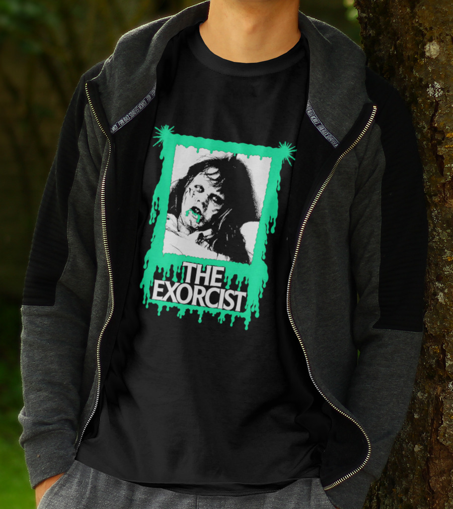 The Exorcist Regan Macneil Neon Drip Horror T-Shirt