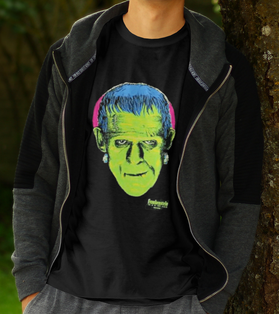 Frankenstein Universal Studios Monsters Head Travis Barker T-Shirt
