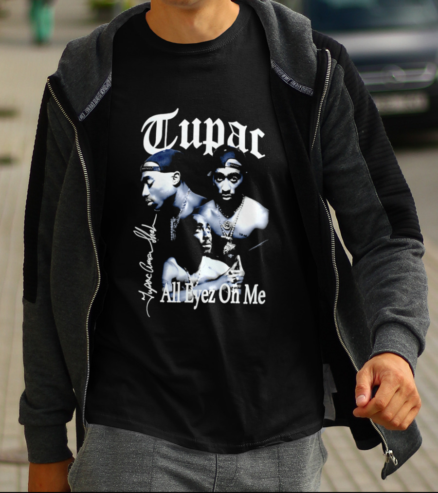 Tupac All Eyez On Me Tupac Amar Shakur Signature Iconic Album T-Shirt