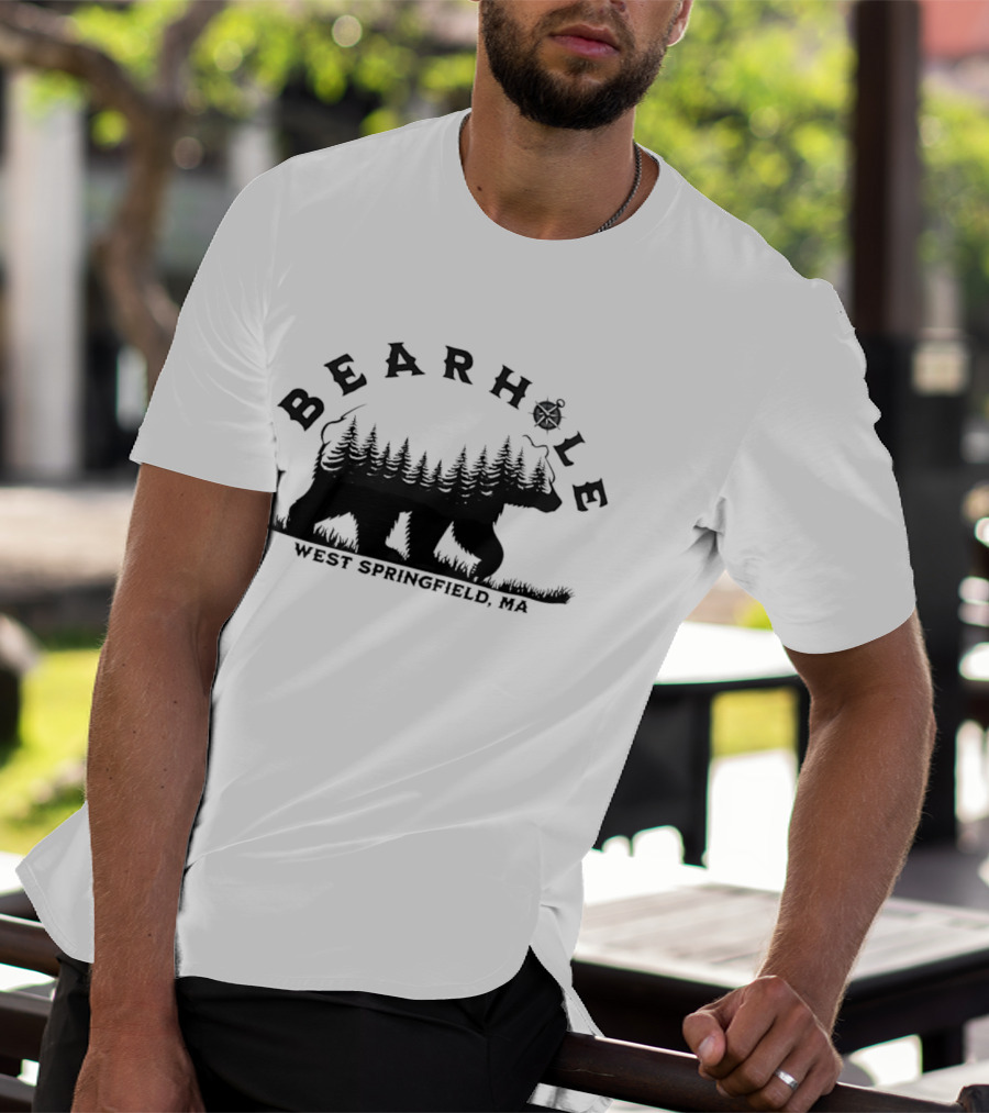 Bearhole West Springfield MA Bear Forest Landscape Compass T-Shirt