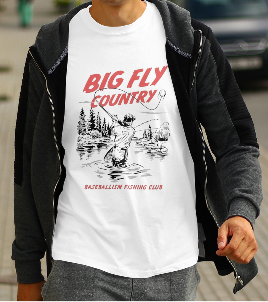 Big Fly Country Baseballism Fishing Club T-Shirt