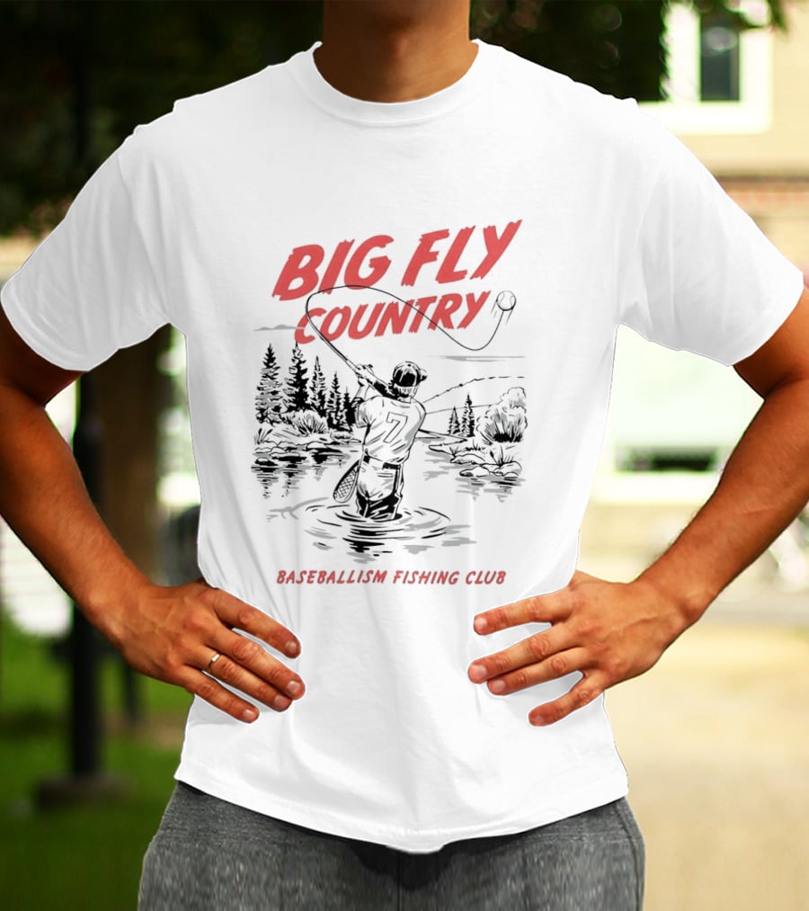 Big Fly Country Baseballism Fishing Club T-Shirt