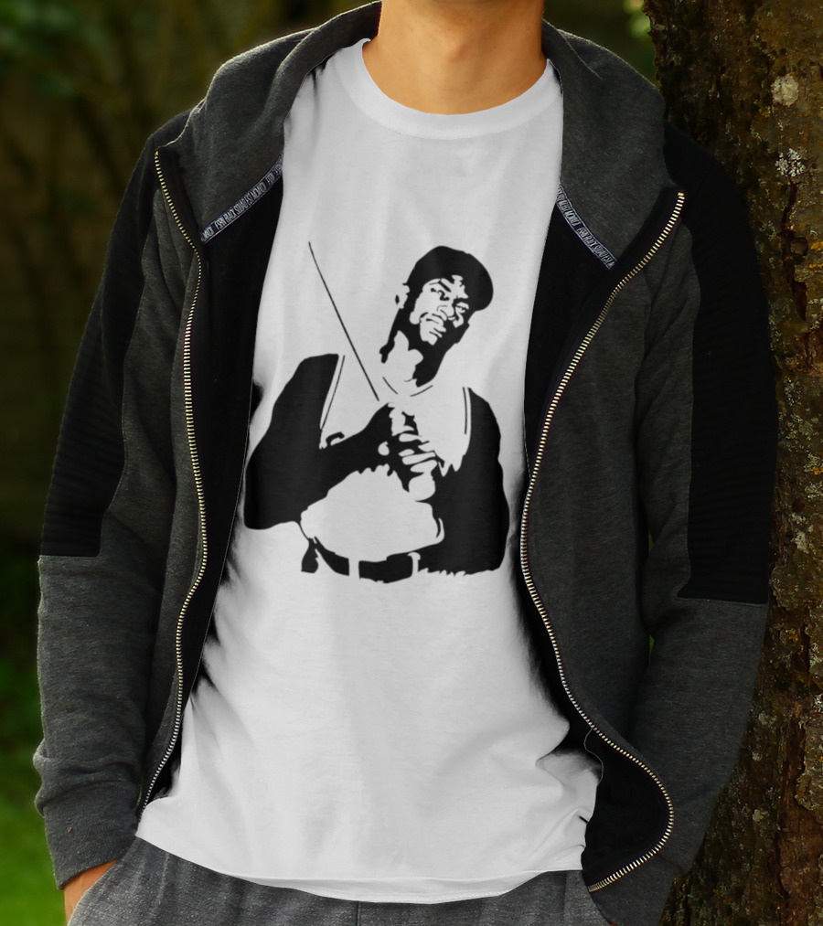 Black And White Stencil Baseball Batter Holding Bat T-Shirt
