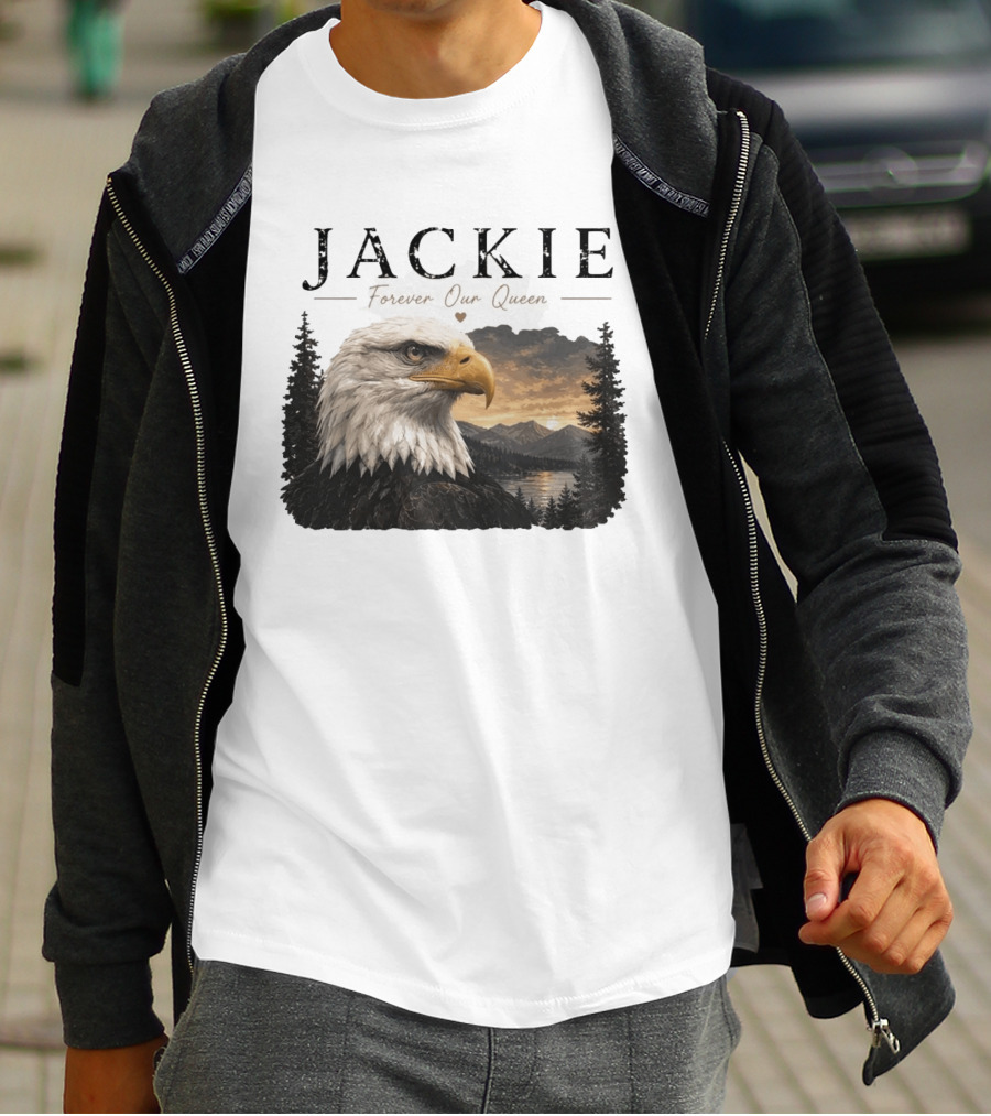 Jackie Forever Our Queen Bald Eagle Big Bear Memorial T-Shirt