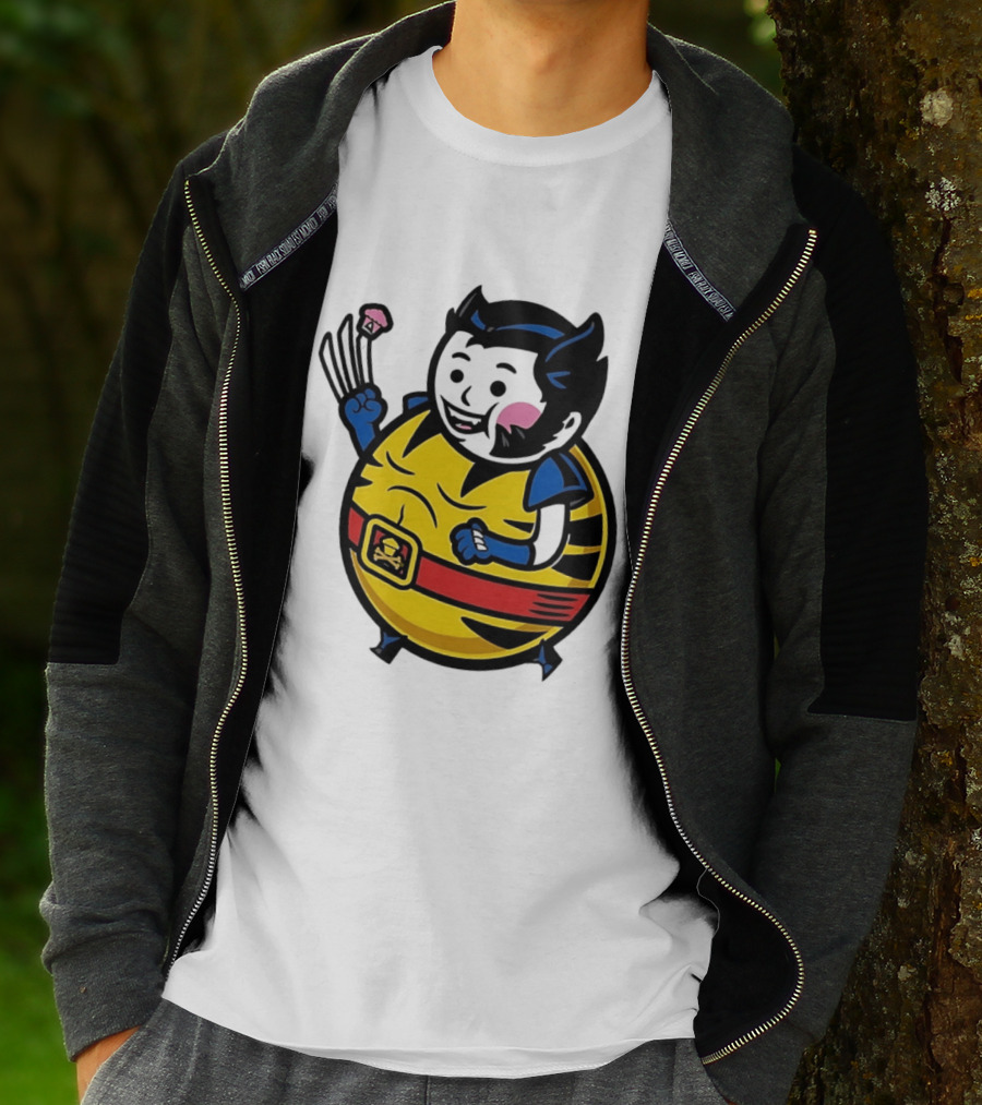 Wolverine Cupcake Fan With Claws And Round Yellow Outfit T-Shirt