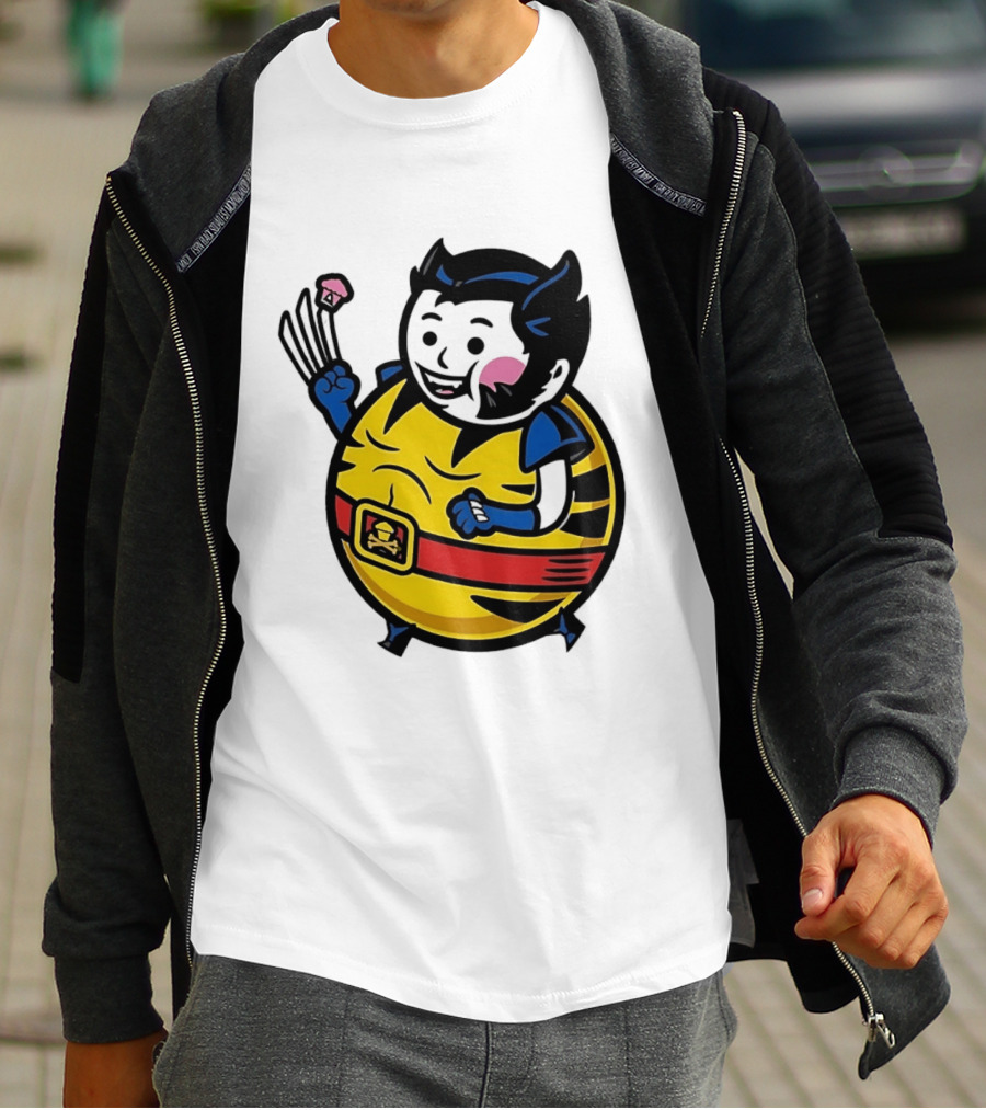 Wolverine Cupcake Fan With Claws And Round Yellow Outfit T-Shirt