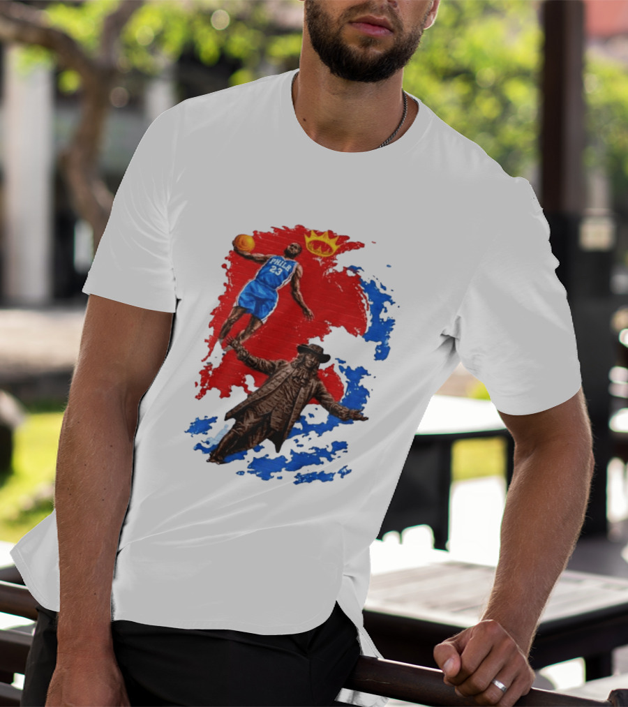 LeBron James Philadelphia Crown Mural Art In Chinatown T-Shirt