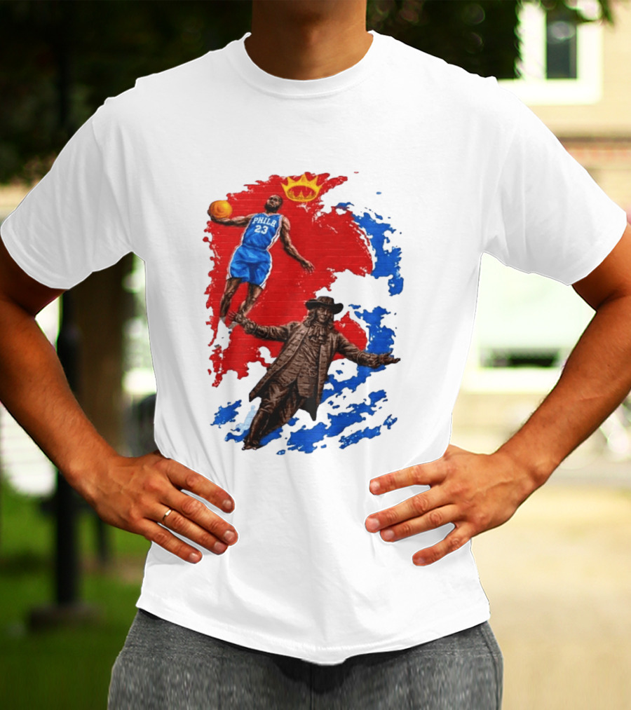 LeBron James Philadelphia Crown Mural Art In Chinatown T-Shirt