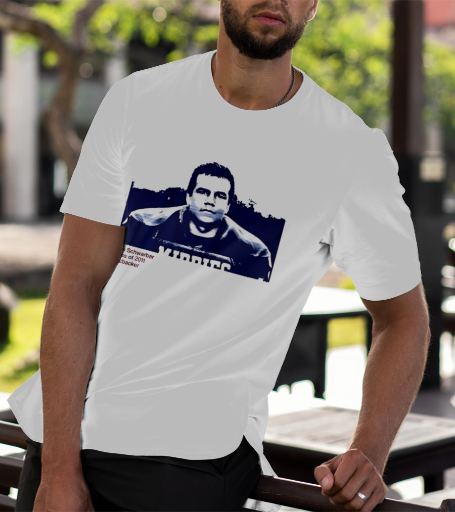 Middies Kyle Schwarber Class Of 2011 Linebacker Blue Stencil T-Shirt