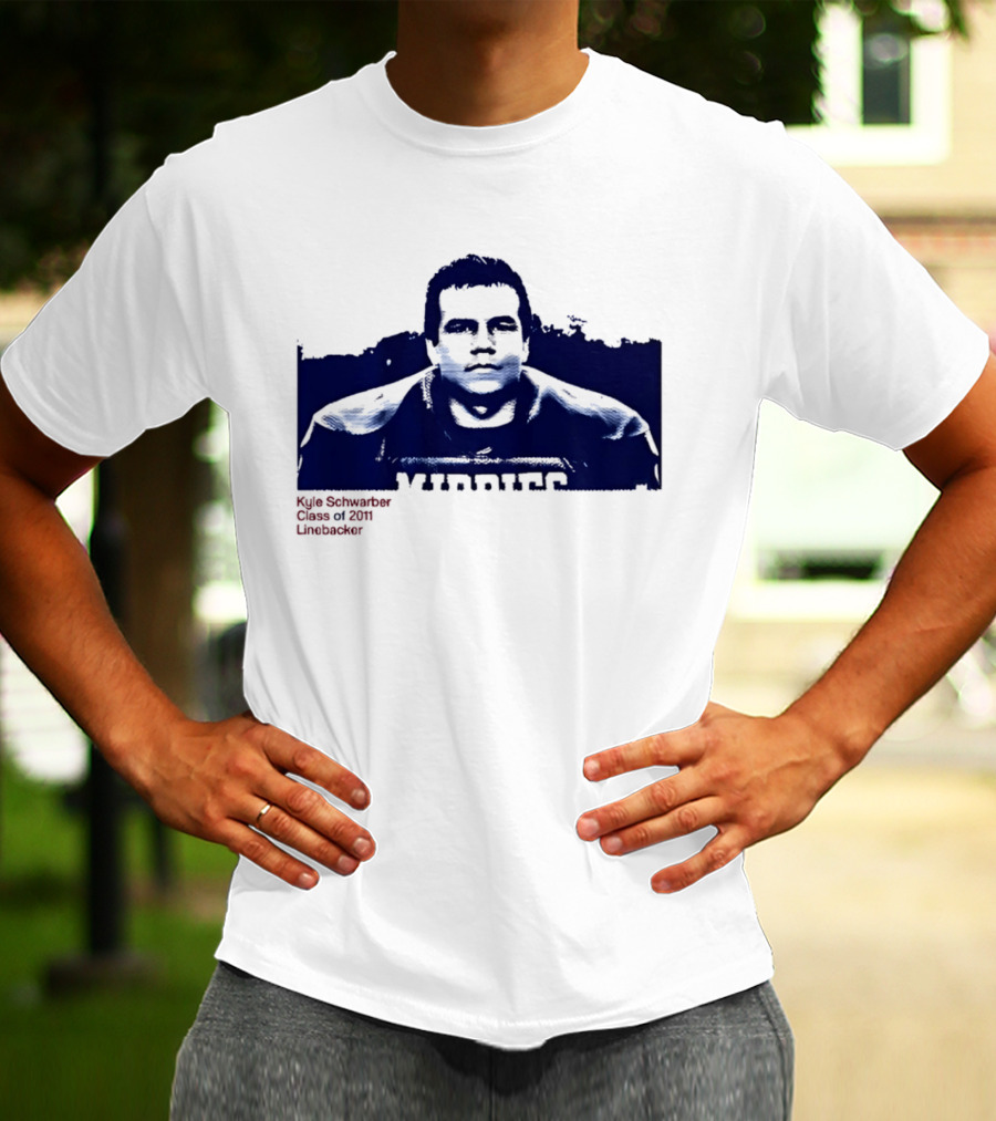 Middies Kyle Schwarber Class Of 2011 Linebacker Blue Stencil T-Shirt