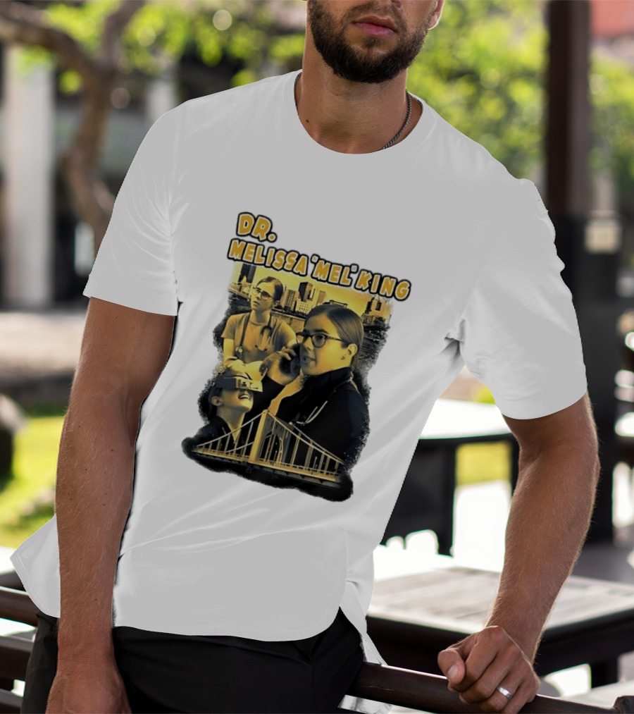 Dr Melissa Mel King Female Doctor Pittsburgh Yellow Bridge Collage T-Shirt