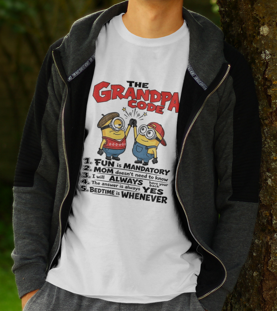 Minion The Grandpa Code Fun Rules Mandatory Mom Minions Humor T-Shirt