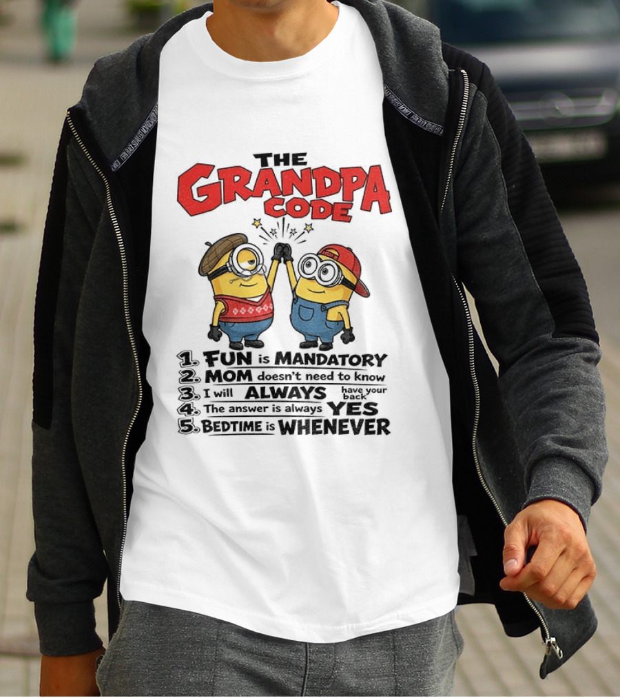 Minion The Grandpa Code Fun Rules Mandatory Mom Minions Humor T-Shirt