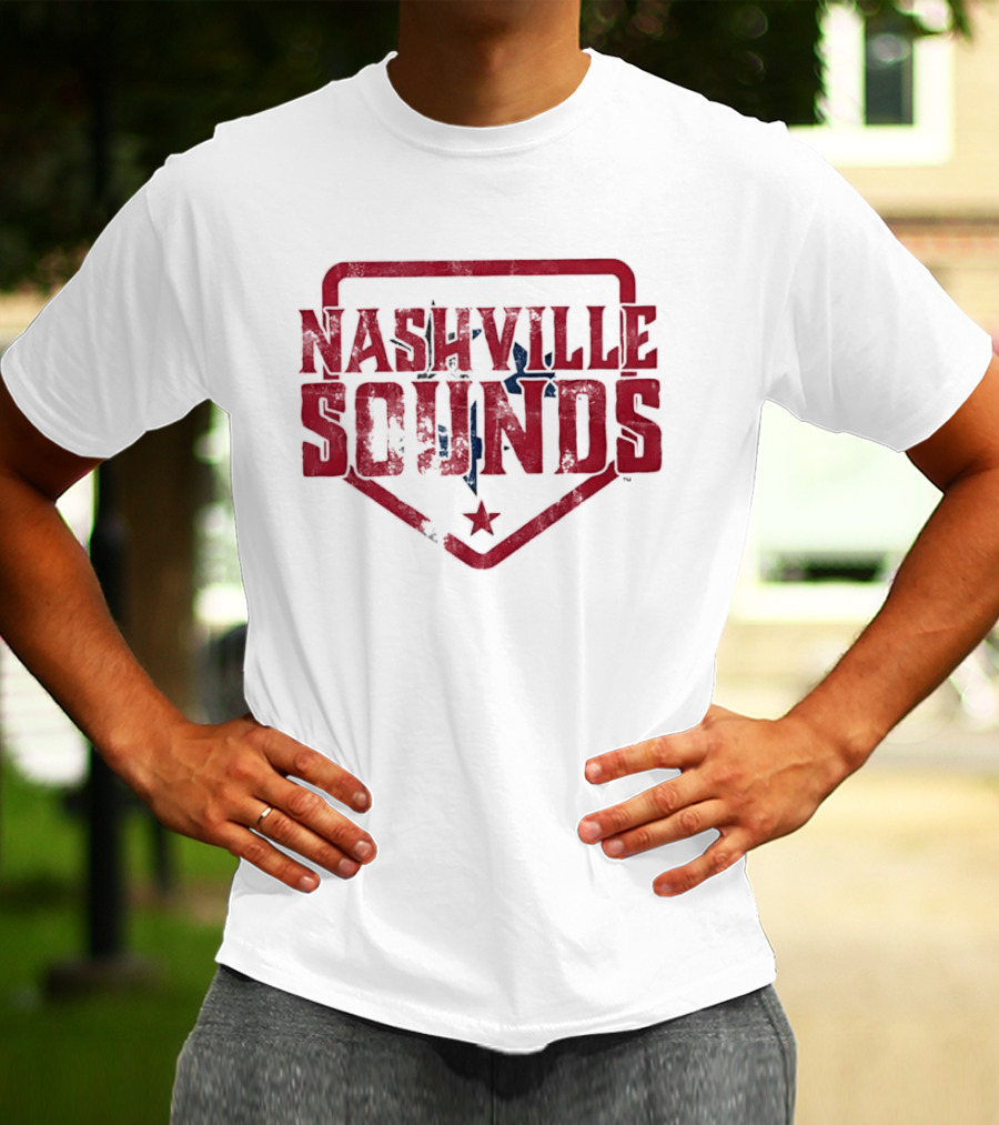 Nashville Sounds Distressed Home Plate Tennessee State Star T-Shirt