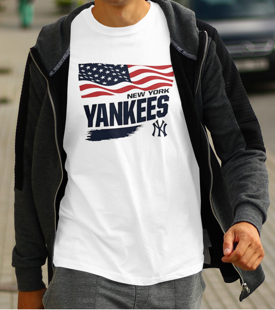New York Yankees American Flag Brushstroke NY Yankees MLB T-Shirt