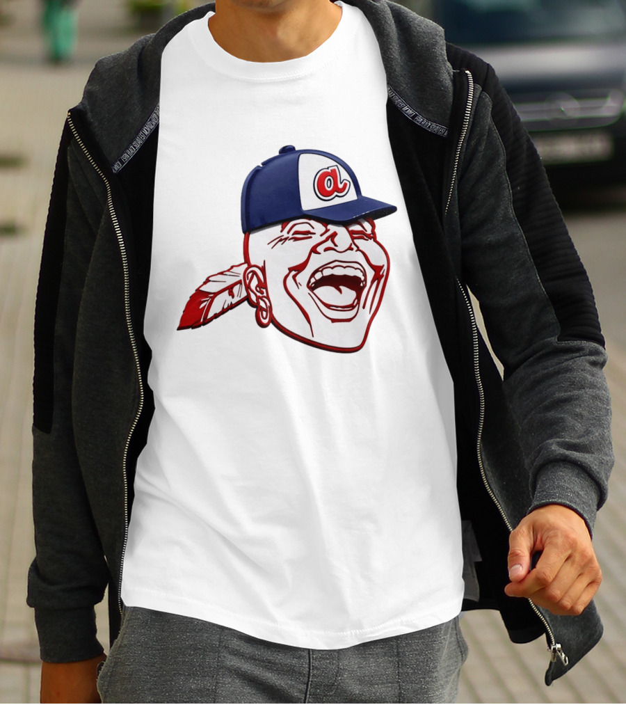 Hank Aaron Era 1970s Atlanta Braves Chief Cap T-Shirt