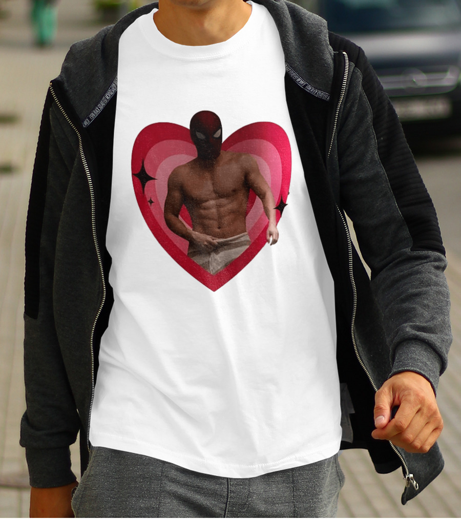 Heart Masked Bodybuilder Spidey T-Shirt