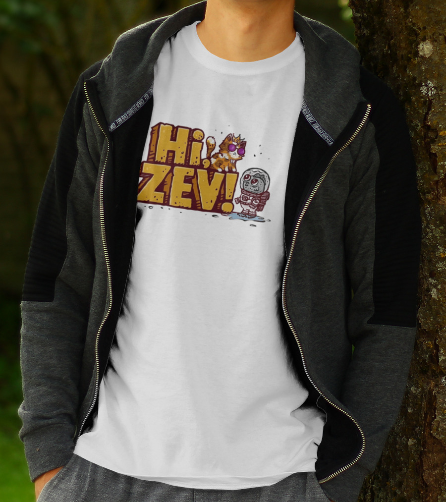 Hi Zev Cartoon Calico Cat Sunglasses Astronaut Creature T-Shirt