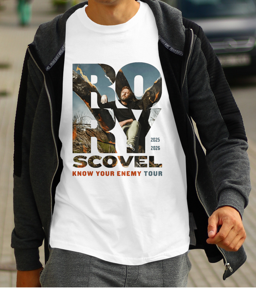 Rory Scovel Know Your Enemy Tour 2023 2026 Fire Backdrop T-Shirt