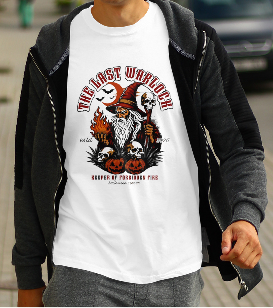 The Last Warlock Keeper Of Forbidden Fire Halloween 2026 T-Shirt