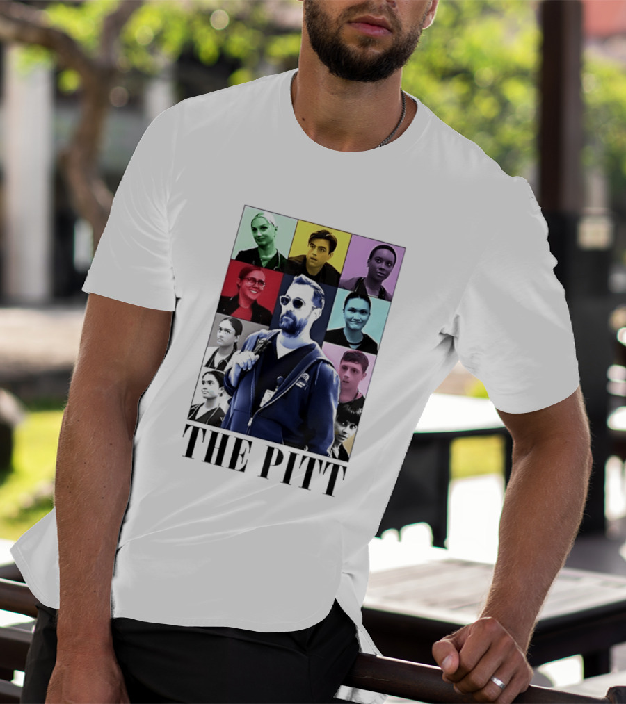 The Pitt Colorful Pop Grid Doctor Portraits Bearded Man In Sunglasses T-Shirt