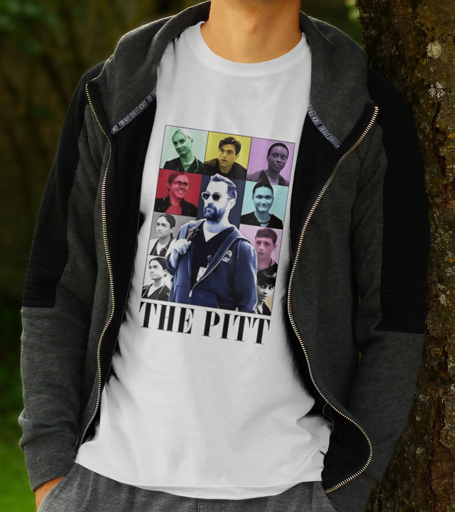 The Pitt Colorful Pop Grid Doctor Portraits Bearded Man In Sunglasses T-Shirt