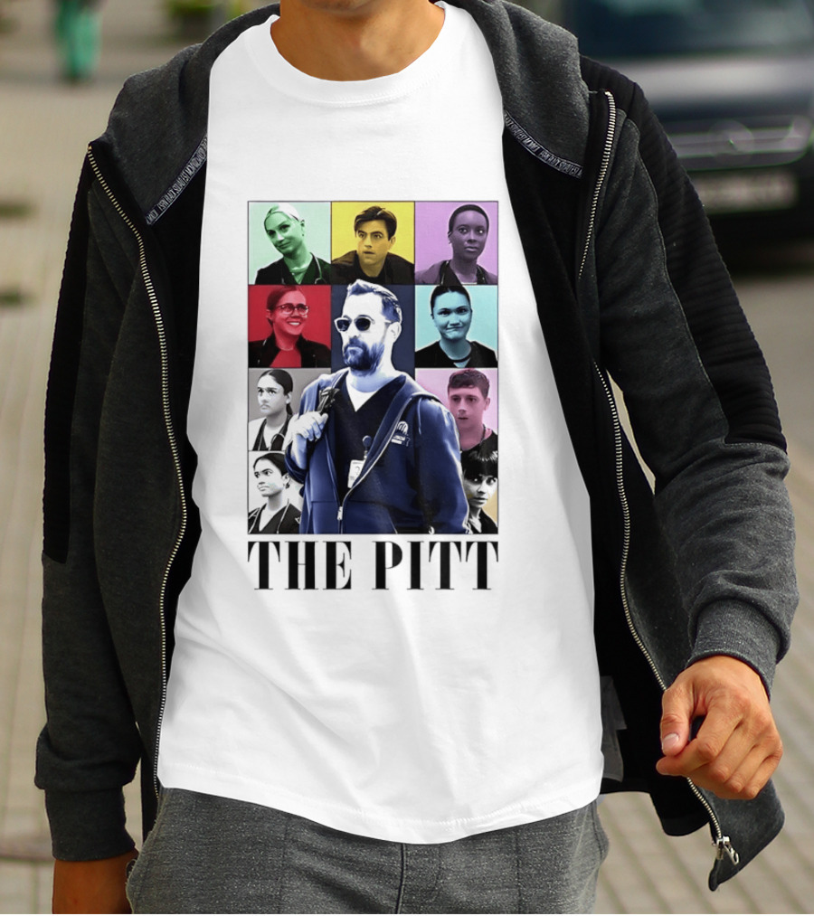 The Pitt Colorful Pop Grid Doctor Portraits Bearded Man In Sunglasses T-Shirt