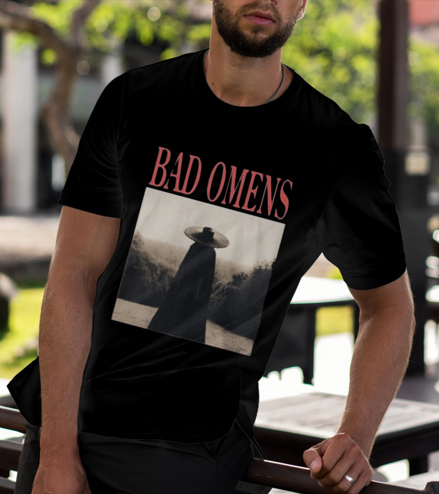 Bad Omens Specter Tour Dark Figure In Shadowy Landscape T-Shirt