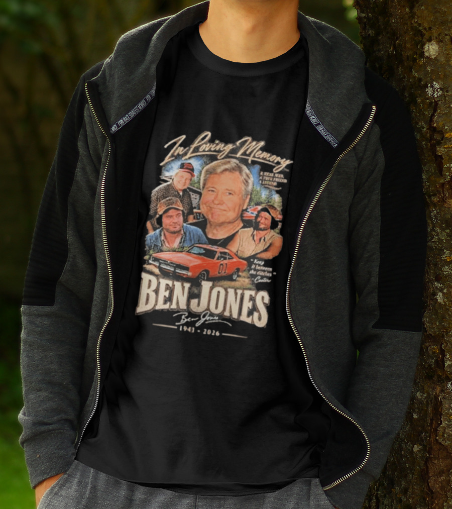 In Loving Memory Of Ben Jones 1941 2026 Keep It Between The Ditches Cooter T-Shirt