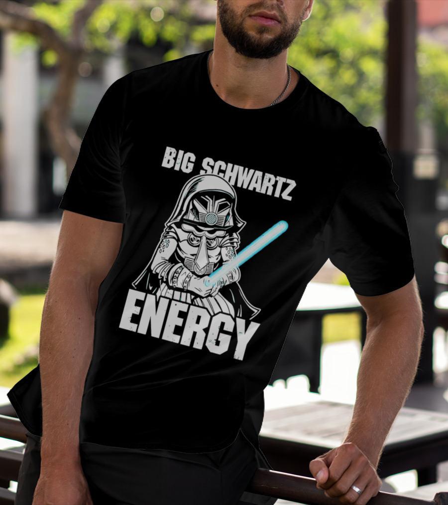 Big Schwartz Energy Dark Helmet Glowing Blue Sword T-Shirt