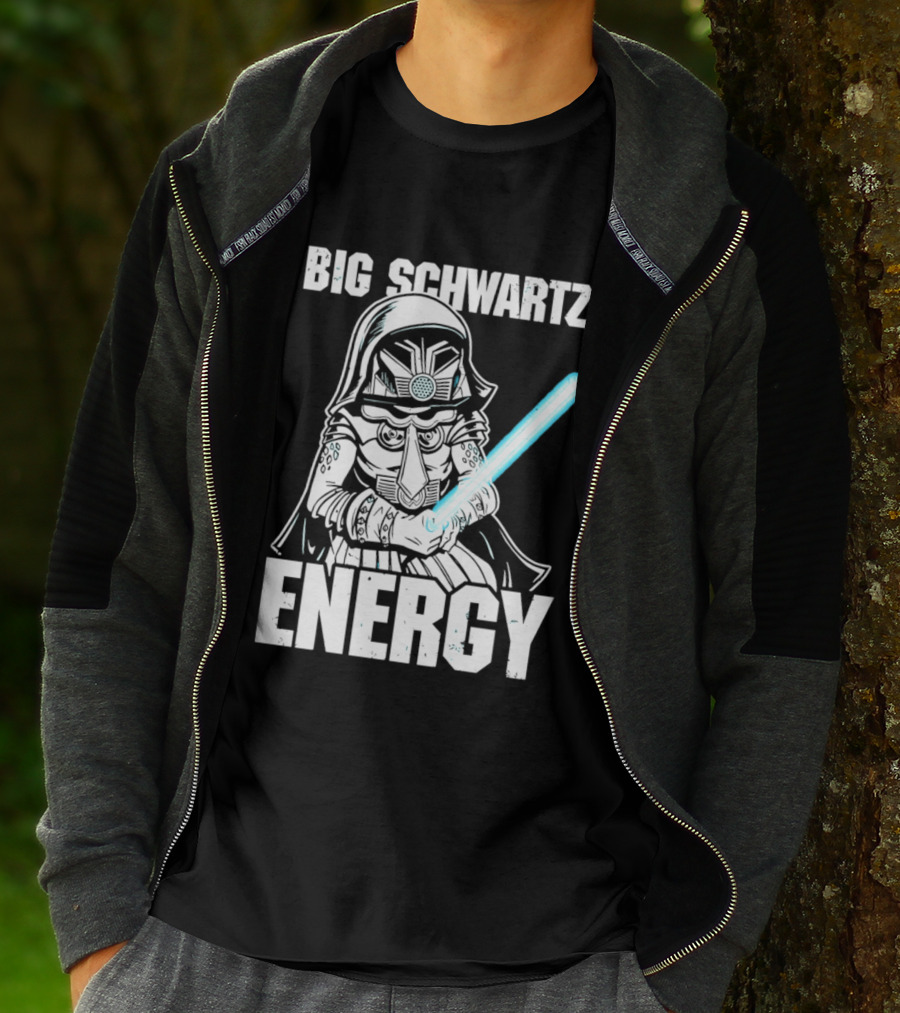 Big Schwartz Energy Dark Helmet Glowing Blue Sword T-Shirt