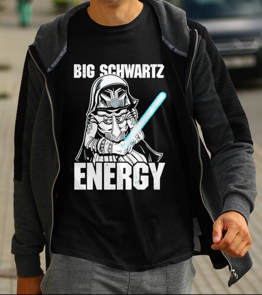 Big Schwartz Energy Dark Helmet Glowing Blue Sword T-Shirt