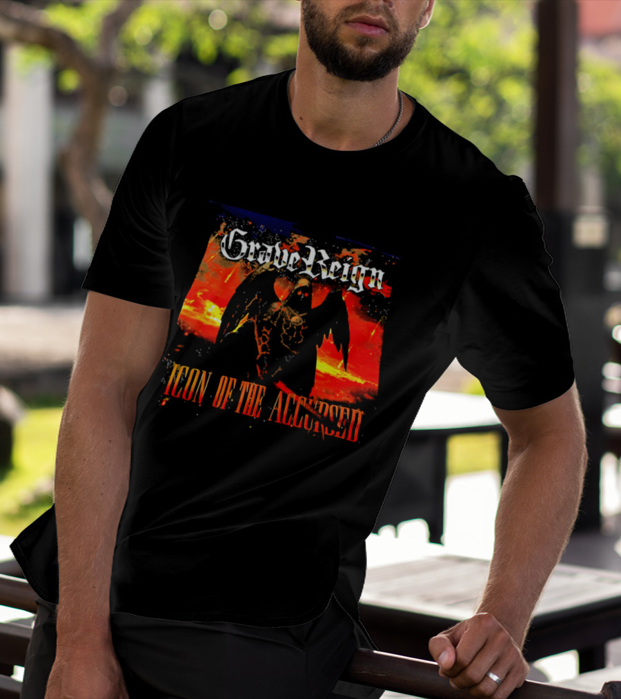Grave Reign Icon Of The Accursed Winged Figure Sword T-Shirt