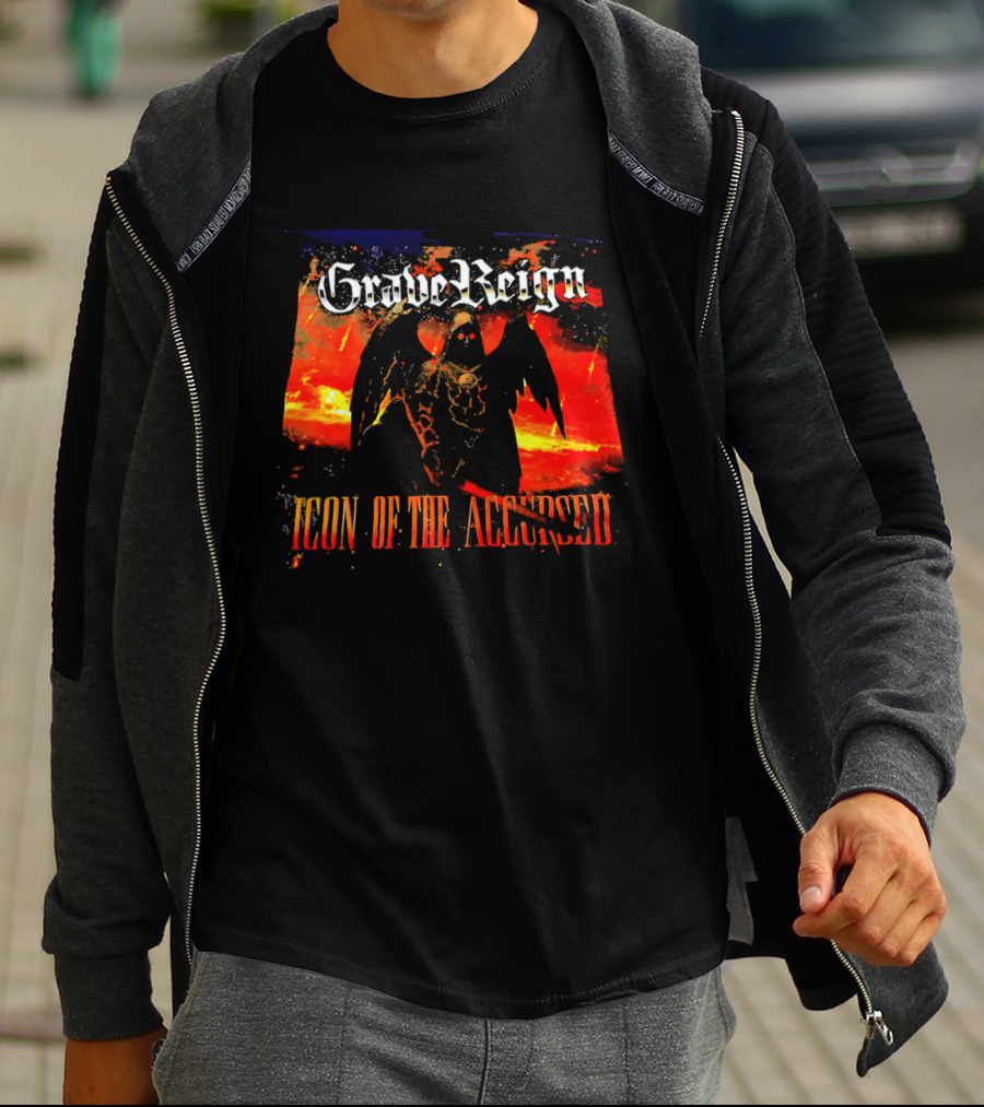 Grave Reign Icon Of The Accursed Winged Figure Sword T-Shirt