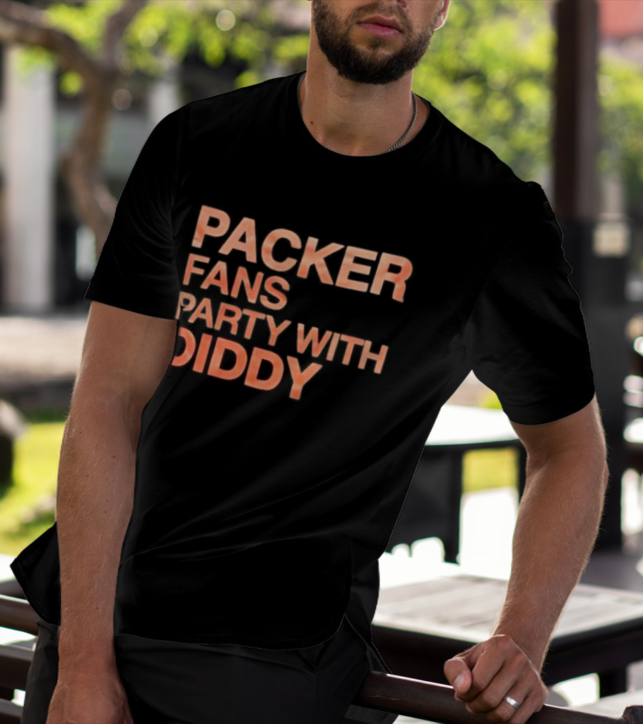 Packer Fans Party With Diddy Orange Clay Lettering T-Shirt