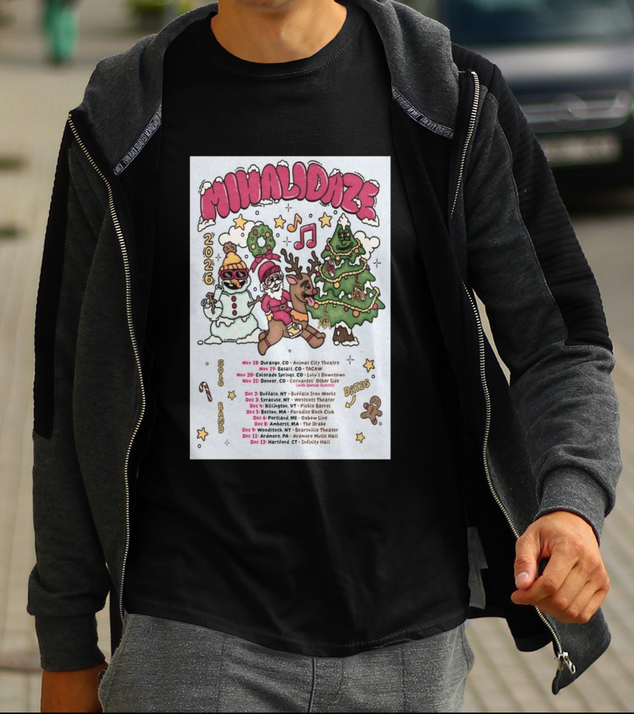MIHALIDAZE 2026 Tour Solo Band Dates T-Shirt