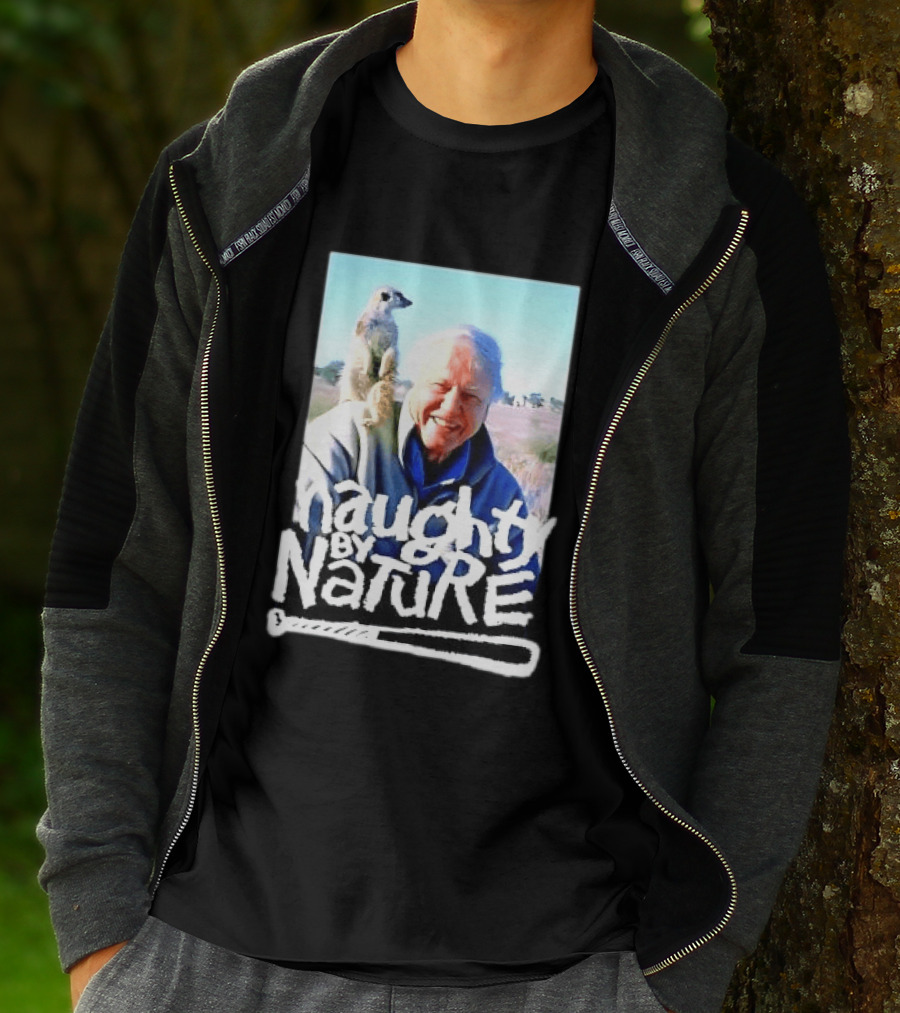 Naughty By Nature David Attenborough Meerkat Wildlife Photo T-Shirt