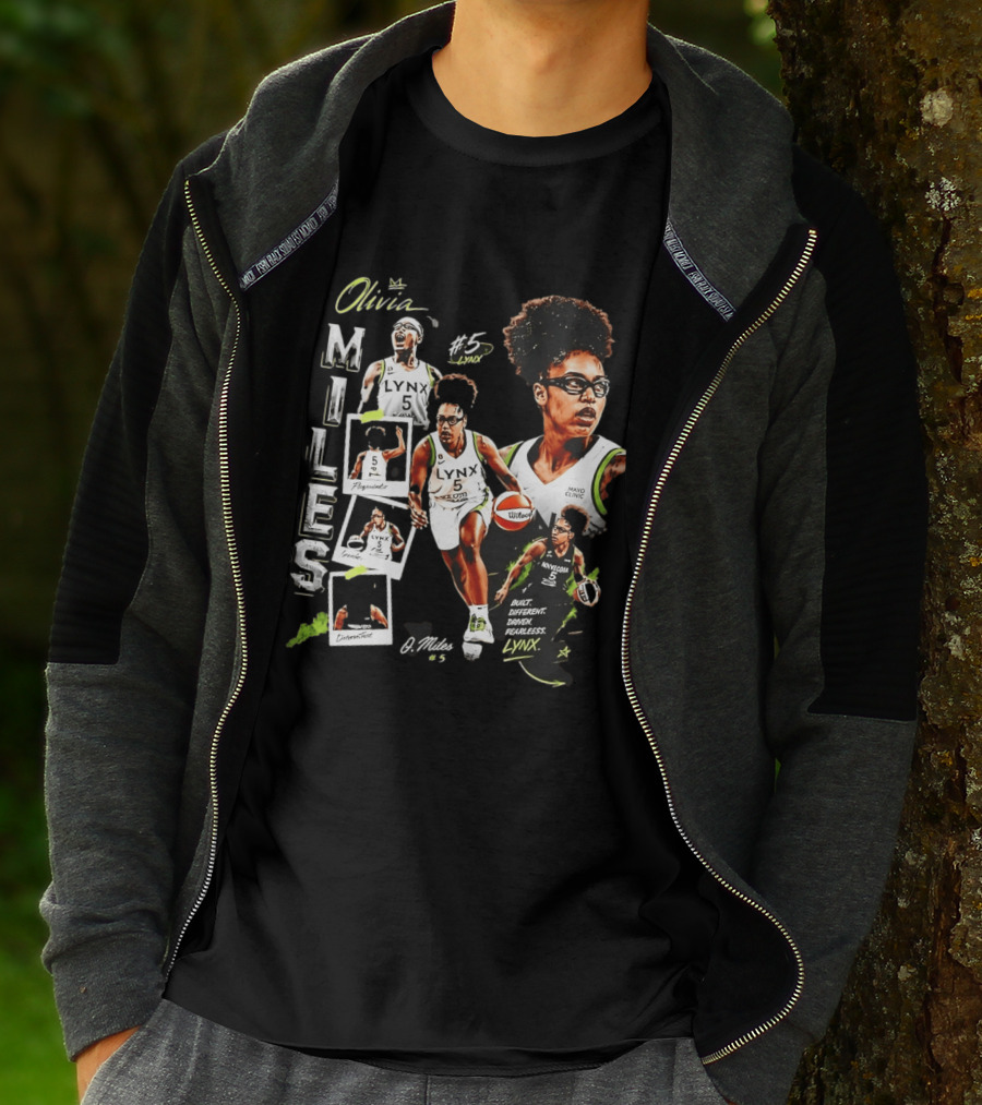 Olivia Miles No 5 Minnesota Lynx Fearless Driven Determined T-Shirt