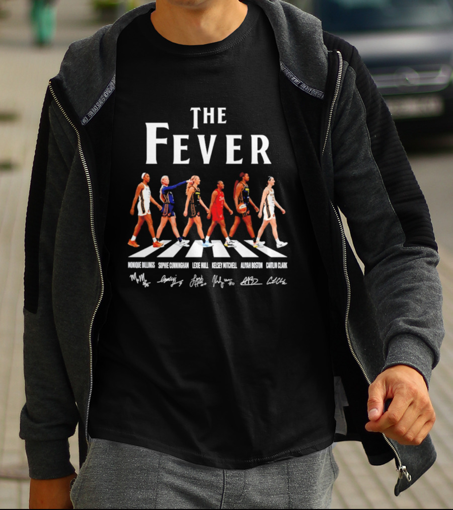 Indiana Fever The Fever Abbey Road N. Ogwumike Stephens Hull Smith Mitchell A. Johnson C. Cox T-Shirt