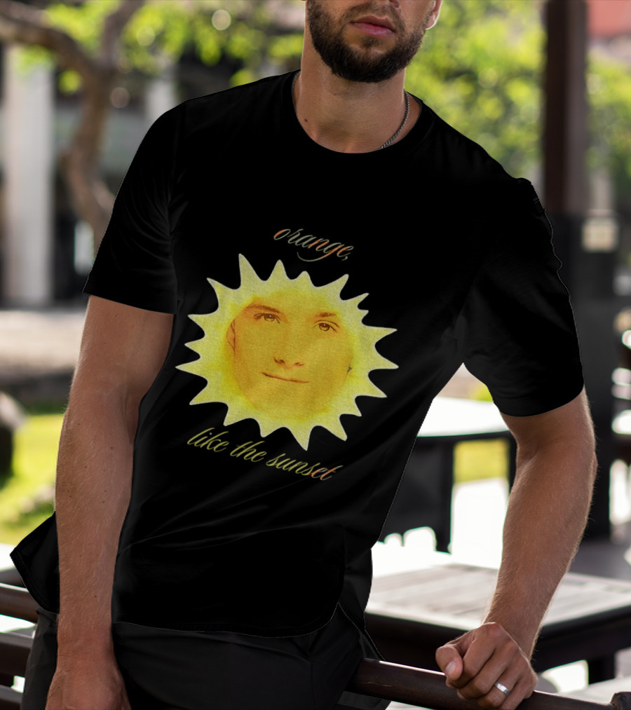 Orange Like The Sunset Face In Sun Design Peeta T-Shirt