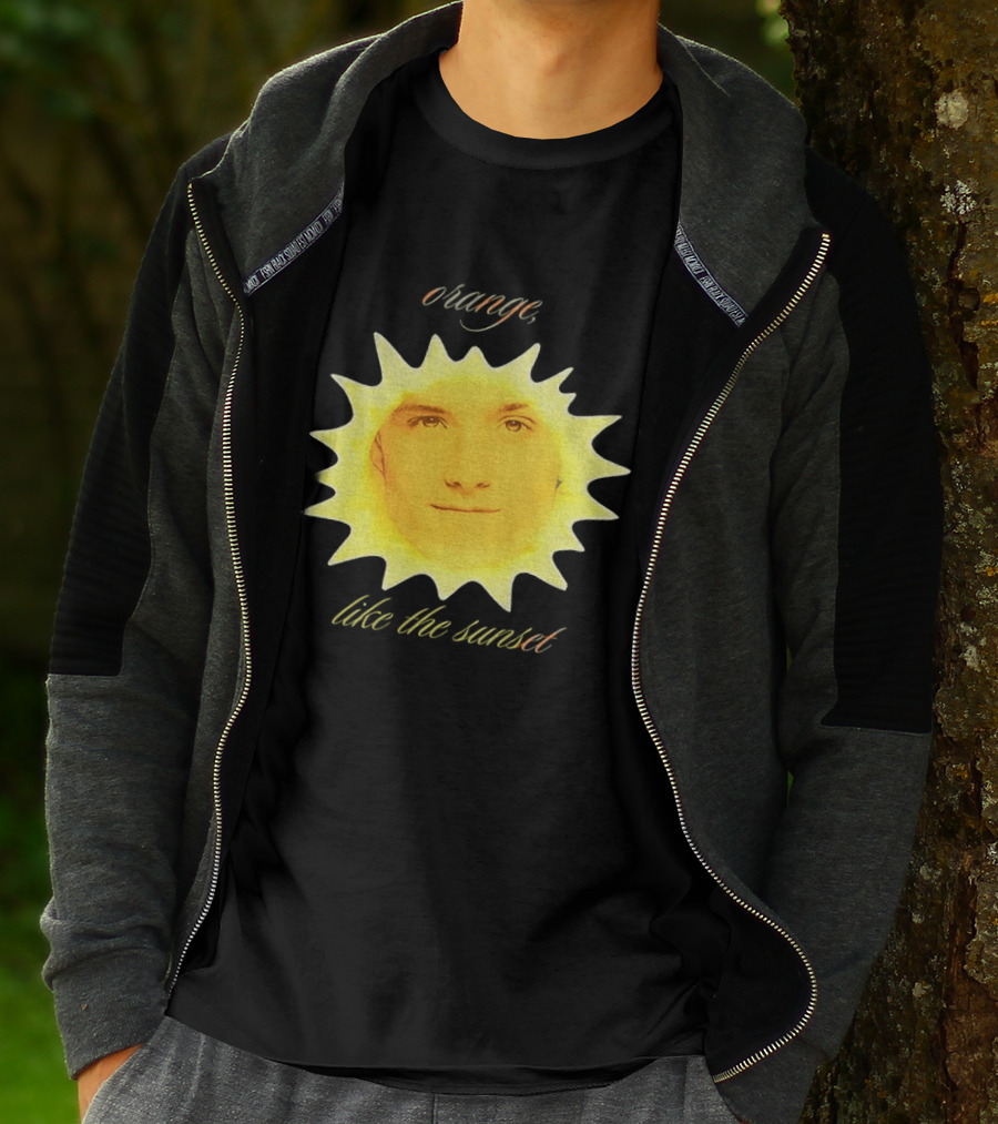Orange Like The Sunset Face In Sun Design Peeta T-Shirt