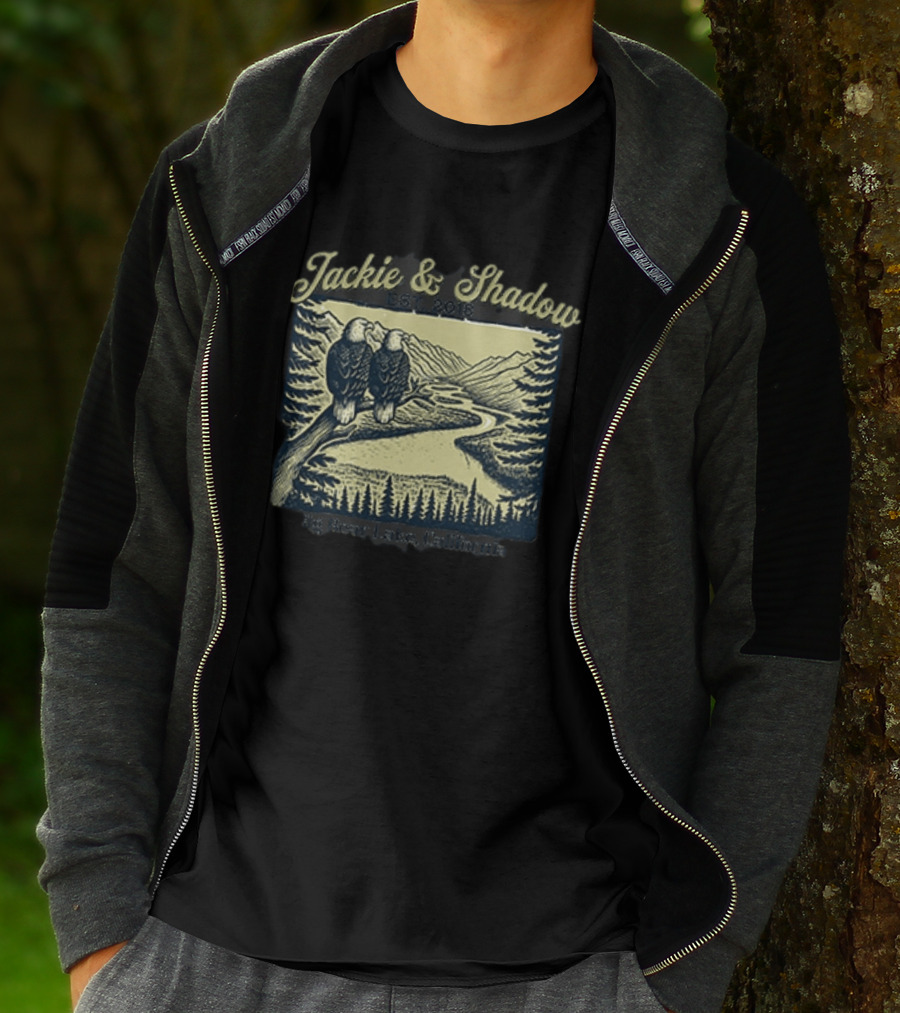 Jackie And Shadow Big Bear Lake Eagles Est 2018 Wildlife Scene T-Shirt