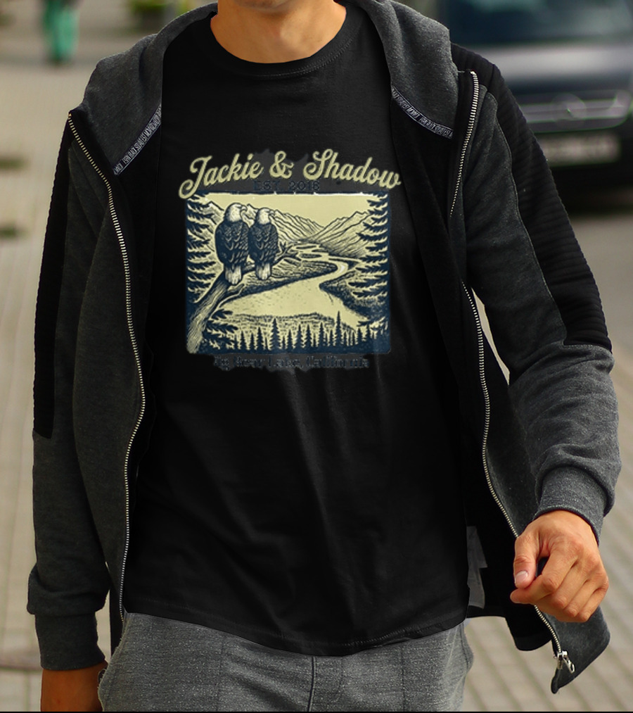 Jackie And Shadow Big Bear Lake Eagles Est 2018 Wildlife Scene T-Shirt
