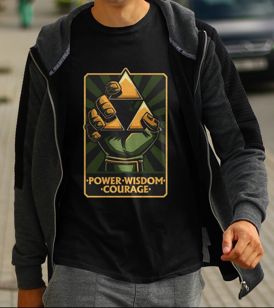 Power Wisdom Courage Triforce Hand The Legend Of Zelda T-Shirt